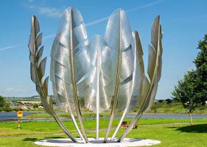 China Outdoor Garden Landscape Large Metal Feather Stainless Steel Sculpture wholesale
