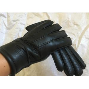 China Mens Australia Warmest Sheepskin Gloves Fur Lined Soft Leather For Windproof wholesale