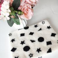 China Black And White Sherpa Fleece Fabric Jacquard Yarn Dyed For Backoack Floor Mats Pillow on sale