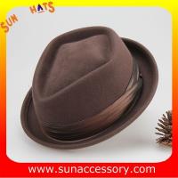 China 0381 Sun Accessory customized  winner  fashion 100% wool diamond crown fedora hats,hats for men on sale