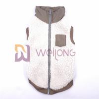 China Good Elasticity Silver Zipper Berber Fleece Pet Jacket 2*2 RIB Low Body Dog Jackets For Winter on sale