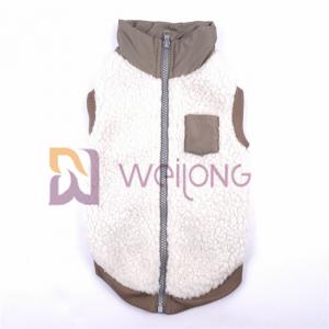 China Good Elasticity Silver Zipper Berber Fleece Pet Jacket 2*2 RIB Low Body Dog Jackets For Winter supplier
