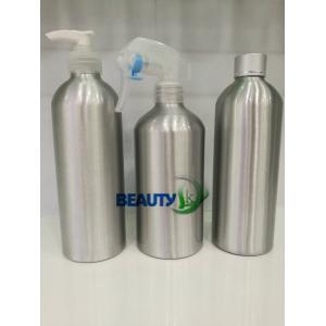 Empty metal cosmetic Packaging refillable aluminum hair salon spray bottles with pumps