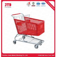 China 125L Plastic Trolley Basket On Wheels ODM Four Wheel Shopping Cart on sale