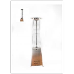 Stainless Steel Living Flame Patio Heater , Stand Up Outdoor Heater Rainproof