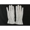 China White Color Stripes Anti Static Gloves 100% Polyester Material For Repairing wholesale