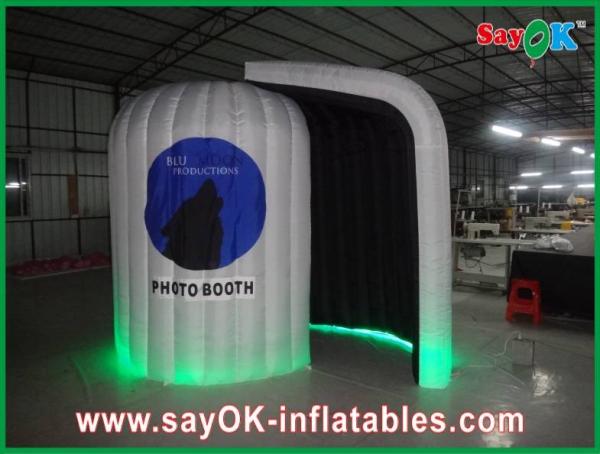 Event Booth Displays Black Inside Inflatable Rounded Photo Booth 3 X 2 X 2.3m With Led Lights