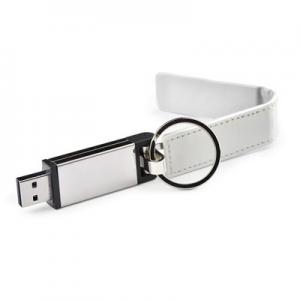 Free embossed logo with keychain multi-color Leather USB flash drive