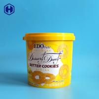 China Cream Biscuit IML Bucket Customize Yellow Empty Plastic Cylinder Container on sale