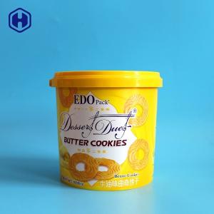 Cream Biscuit IML Bucket Customize Yellow Empty Plastic Cylinder Container