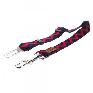 61cm Large Dog Safety Leash Car Seat Belt For Cargo Area With Striped Elastic Jacquard