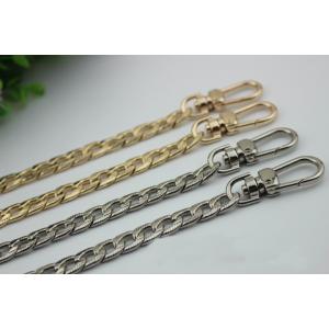 Factory supply 120 mm length gold & nickel color iron metal chain strap bag with snap hooks