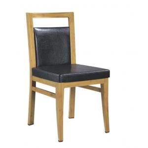 China black PU wood imitation square tube aluminium restaurant chair supplier