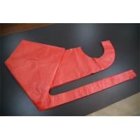 China Single Use Red Disposable PE Apron , Polythene Disposable Paint Aprons For Adult for sale