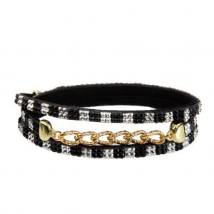 Bohemia 3 Layer Wrap Leather Bracelets With Chain And Charms