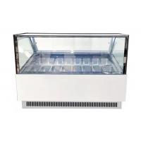 China Square Glass 16 Trays Gelato Display Case Ice Cream Dipping Freezer on sale