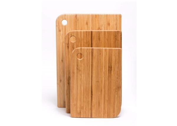 High Quality with Rectangle Shape and Hole Bamboo 3-Piece Bamboo Serving and Cutting Board Set