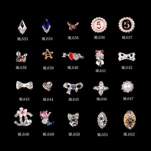Hot NEW Wholesale Alloy Jewelry 3D Nail Art Jewelry Nail rhinestones Sticker Supplier Number ML633-652