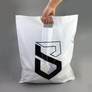 China 14x17 White Black Die-cut handle mailing bag, Plastic carry Bags, Gift Bags, Glossy Bags, , Bags with your own logo supplier