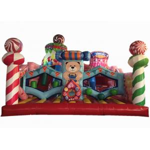 Inflatable Fun City PVC Colorful Sweet Candy Castle Bounce House  Inflatable Obstacle Course