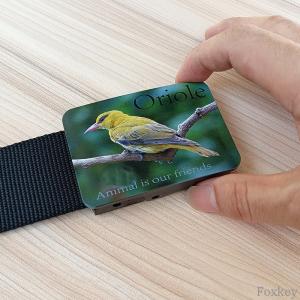 Black Nylon Plastic Buckle Belt For Advert Webbing Promotion Gift Bird Photo Print