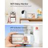 China Wifi 2.4Ghz Smart Video Baby Monitor With Ai Human Sound Cry Temperature Humidity Detect Melody Tuya wholesale