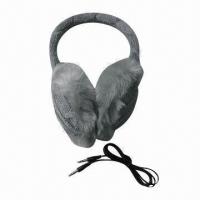 Acrylic knitted ear muff with fake fur lining