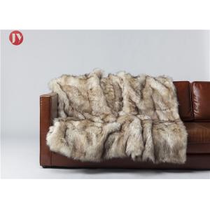 Long Kitt Canadian Fox Faux Fur Bed Blanket , Oversized Faux Fur Throw Blanket
