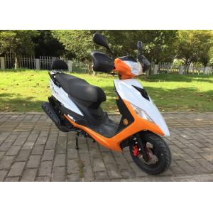 White Orange Gas Moped Bike , Gas Powered Moped Scooters CDI Ignition