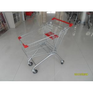 China 100L Grocery / Supermarket Shopping Carts With Clear Powder Coating supplier