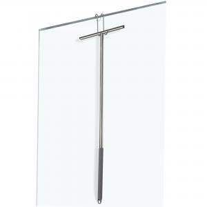 China Luxury design Chrome tile floor wiper Stainless steel gloss with 2 types of hooks / Pull for the shower supplier