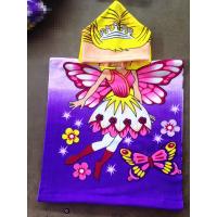 50*100cm 100% polyester hooded baby bath towel,poncho for girls  butterfly