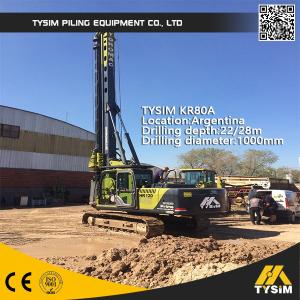 China Viruta Rig Machine de TYSIM KR80A 22 m que entrelazan a Kelly Bar Diameter 1000 milímetros de esfuerzo de torsión máximo 80 kN.m wholesale
