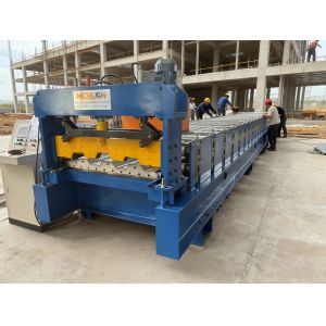 China High Friction Surface Embossing Floor Deck Roll Forming Machine YX70-165 Metal Deck wholesale
