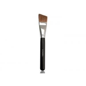 China Cruelty Free Angled Foundation Makeup Brush With Black Wood Handle supplier