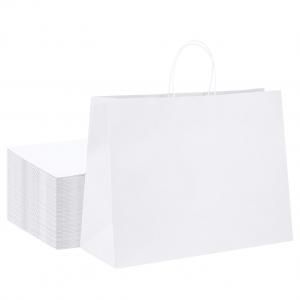 China Supply Thick White Brown Craft Clothes And Shoe Kraft Paper Bags With Logo For Packaging supplier