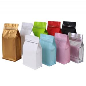 Custom logo coffee beans plastic zipper bag self-sealing coffee pouch with air valve