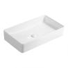 China Lavabos de encimera de cerámica blanca premium moderna, lavabos de arte irregulares simples para lavarse las manos en el comedor del hotel wholesale