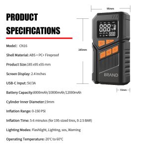 China Démarreur de batterie de voiture au lithium portable 12V avec bloc d'alimentation de démarrage USB et lumière d'urgence LED wholesale