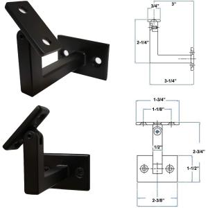 China Adjustable Square Stair Handle Bracket Support with ISO9001 Rohs CE and Powder Coating wholesale