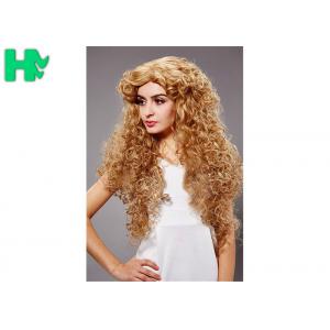 China Heat Resistant Long Curly Synthetic Wigs No Lace Dark Blonde For White Women supplier