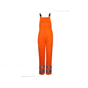245 GSM CVC 55/45 Hi Vis Bib And Braces Overalls With 3M 9910 Silver Reflective Strips