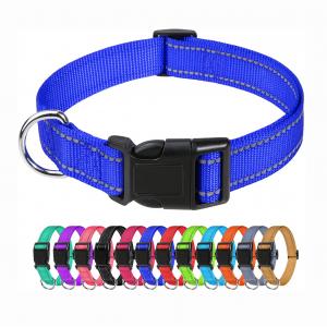 Adjustable Safety Personalized Pet Collars Nylon Dog Collars With Buckle