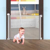 China ASTM Safety Retractable Gate For Babies Baby Stair Gate Close Baby Gate With Lock on sale