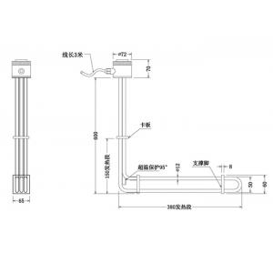 PTFE Tubular Immersion Heater Element 415V 3P 2KW