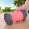 China 395ml Silicone Foldable Cup with Lid, Collapsible to 2cm wholesale