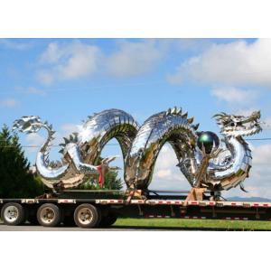 Traditional Chinese Large Dragon Sculpture , Metal Dragon Garden Sculpture