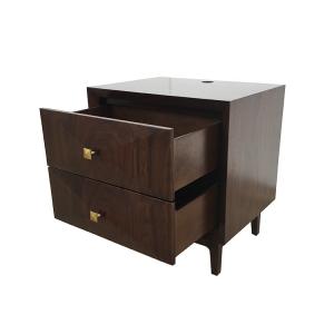 Brass Handle 2 Drawer Hotel Bedside Tables , Hotel Nightstand Custom Made