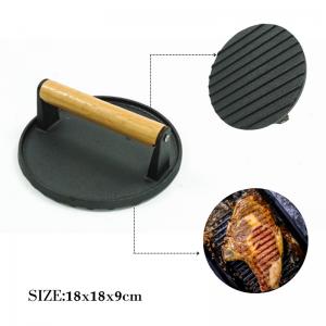 Matt Black Kitchen Cookware Accessories 7 Inch Cast Iron Burger Press