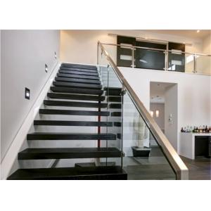 China Metal Floating Stairs , Modern Floating Stairs Single Invisible Stringer Staircase wholesale